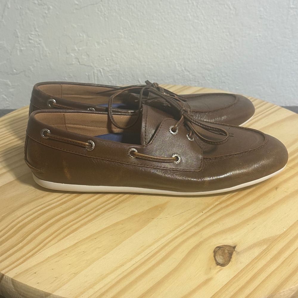 Sperry Slimboat Womens 9 Brown Leather Boat Shoes Loafers Preppy Nautical